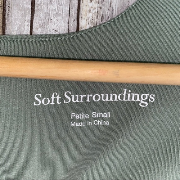 Soft Surroundings Maureen Square Neck Sprout Green Blouse - Picture 5 of 6